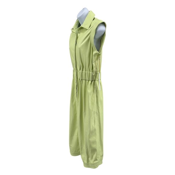 House of Harlow 1960 Shirt Dress Vegan Leather WMNS S Lime Green Utility Midi - Picture 4 of 9